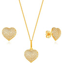 Conjunto Ouro 18k Coração Clássico