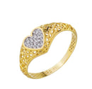 Anel Feminino Ouro 18k Coração