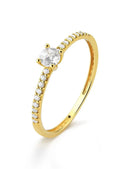 Anel Solitário Ouro 18k com Zircônia