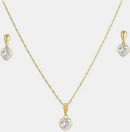 Conjunto Ouro 18k Flor Elegante